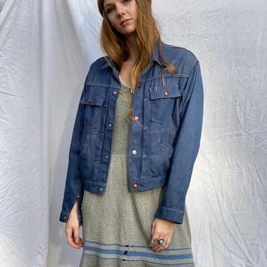 1960's Vintage Denim Jacket / JCP Jean Jacket / Dark Wash Denim Jacket / Selvedge Classic Jean Jacket / Lightweight Jacket / Unisex 