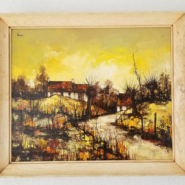 70's Werdeir Rural Landscape Oil Painting . 