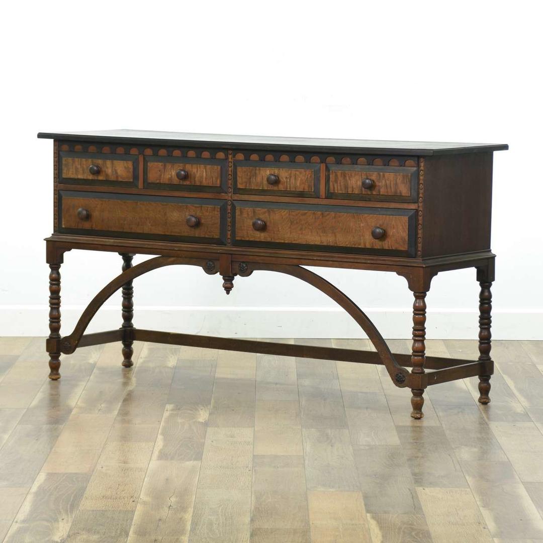 Spanish Revival Buffet Credenza Console W/ 4 Drawers Loveseat (San