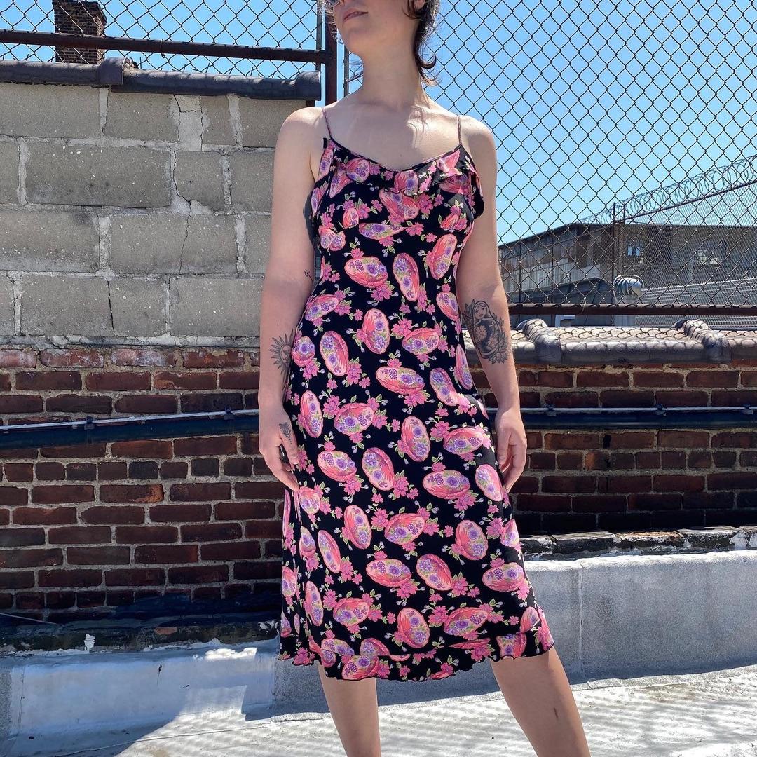 90’s Betsy Johnson hot Bias Floral Maxi Dress