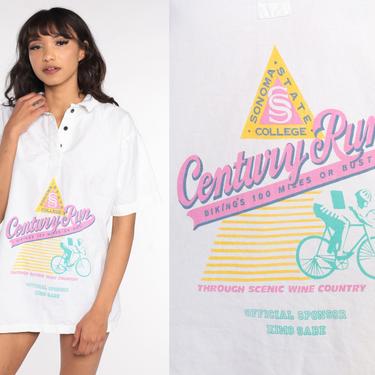 Vintage Bike Shirt Vintage Sonoma State College T Shirt Century Run Cyclist Retro TShirt Graphic 80s Tee Screen Print Sports Large 