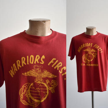 Vintage Red US Marines Warrior Tshirt 