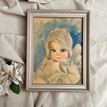 Maud Tousey Fangel baby Artograph Third Dimension picture - 1950s vintage 
