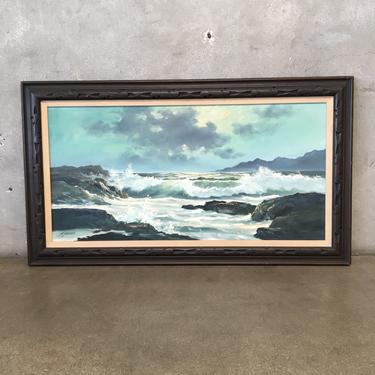Vintage Seascape Oil Painting By Dan Blueman