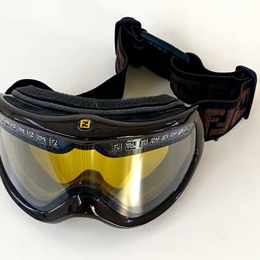 Vintage FENDI FF Monogram ZUCCA Logo Ski Snowboard Goggles Glasses