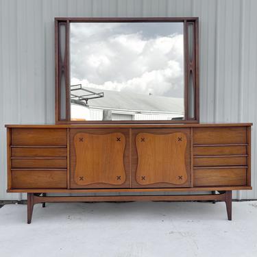 Mid-Century Dresser With Mirror by Bassett 