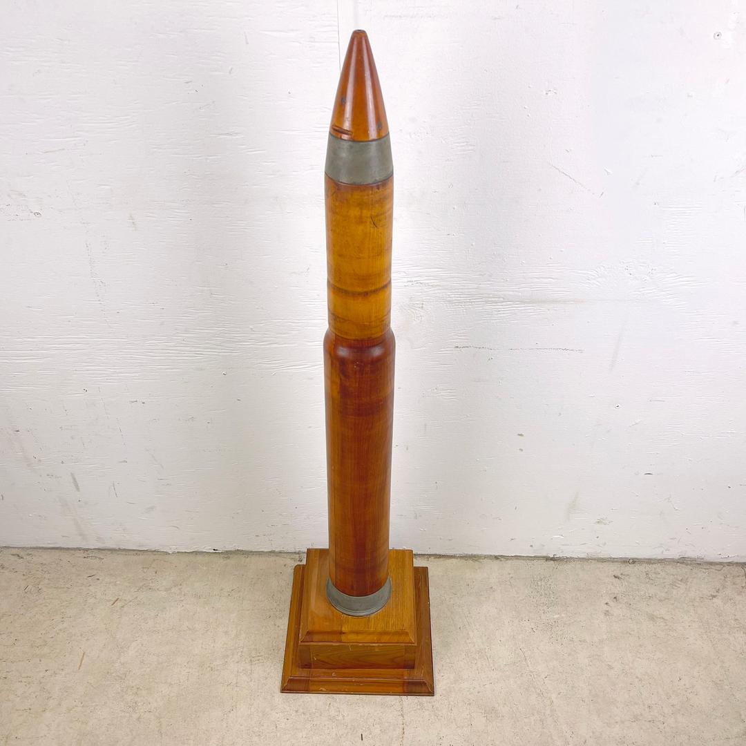 Vintage WWII Dummy Artillery Round With Display Mount L.M.