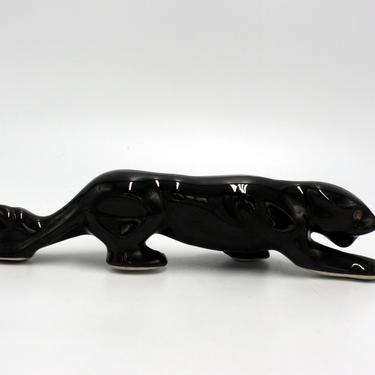 vintage ceramic black panther 