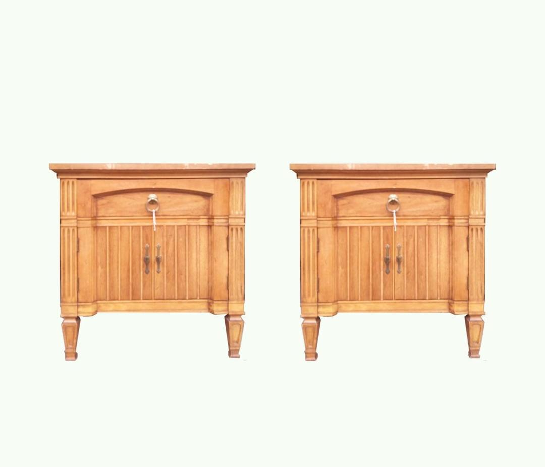 423 Pair of Hollywood Regency Nightstands Martha Leone Custom