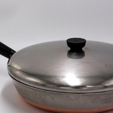 vintage revere ware 12&amp;quot; frying pan or skillet/copper clad bottom 