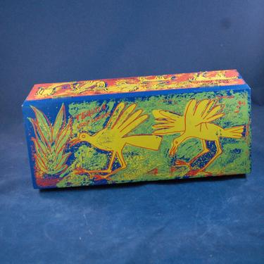 2002 Jose Cuervo Reserva de la Familia Tequela Tequila Art Box by Mexican Artist Luis Zárate ~  Mexican Folk Art w/ Elements of Nature 