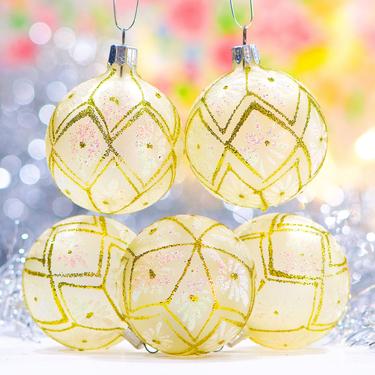VINTAGE: 5 Glass Ornament - Hand Decorated - Christmas, Xmas, Holiday - SKU Tub-392-00031224 