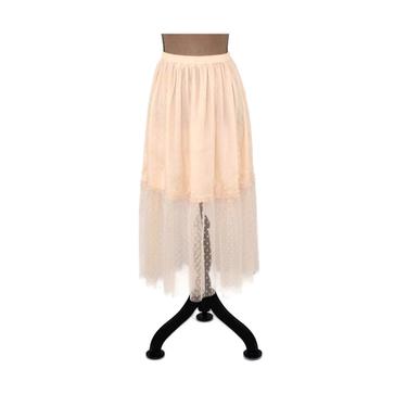 Swiss Dot Skirt, Cream Tulle Skirt Extender, Midi Skirts for Women, Romantic Boho Clothing, Mori Girl Teen Clothes, NEW Small Medium Large 