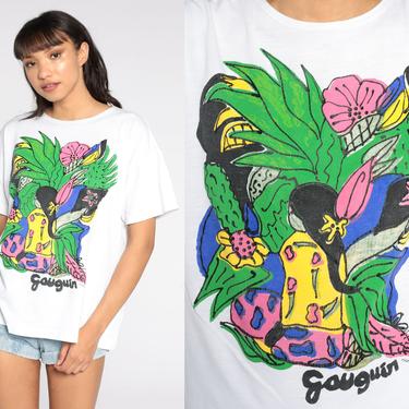 Paul Gauguin Shirt Art Shirt 90s Painting Shirt Famous Artist Tshirt 1990s Graphic Vintage Single Stitch Tropical Extra Large xl 