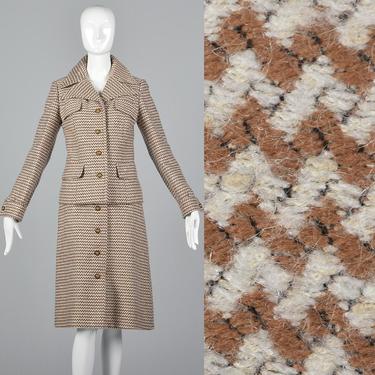 Medium Puccetti Via Veneto 1970s Skirt Suit 70s Wool Separates Jacket Skirt Set Outfit Tweed Suit Vintage Couture Boutique Business 