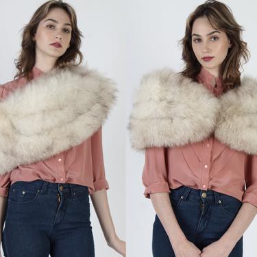 Womens Evans Brand Real White Arctic Fox Fur Boa Wrap 