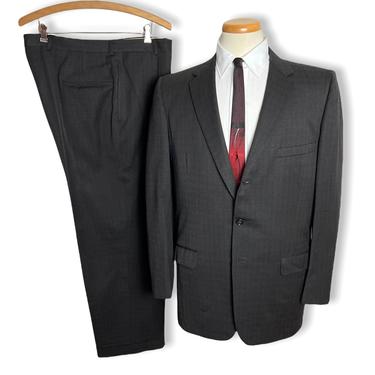 Vintage 1950s ATOMIC ERA Wool 2pc Suit ~ 40 Reg ~ jacket / blazer / sport coat / pants ~ Preppy / Ivy Style / Trad ~ Drop Loop Trousers 