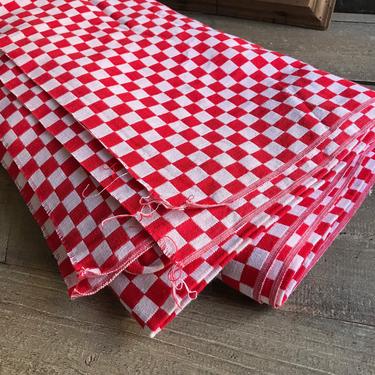 French Red Gingham Bistro Fabric, Café Red Check, French Farmhouse Textiles, Sewing Project 