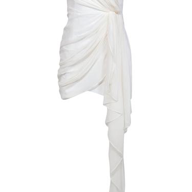 Cinq a Sept - Ivory Draped Strapless Mini Dress w/ Flounce Sz 4