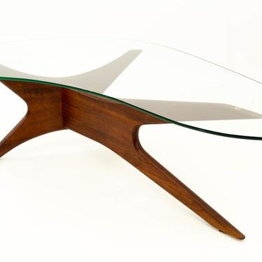 Adrian Pearsall Walnut Kidney Shaped Coffee Table