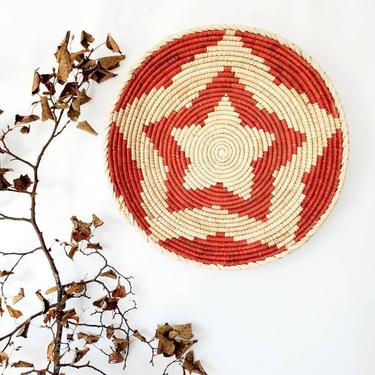 Woven Tribal Shallow Bowl Basket Wall Decor 