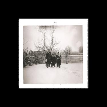 Vintage Photo - 1950s - Snowball Fight - Children - Kids - Wiinter - Vintage Kids - Christmas -  Vernacular Photo 