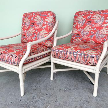 Pair of Rattan McGuire Lounge Chairs