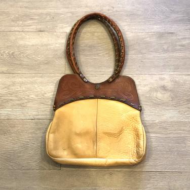 1970s Artisan Leather Shoulder Bag