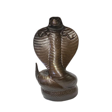 Metallic Brown Color Metal Fengshui Snake Cobra Figure ws1460E 