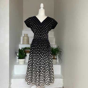 1950s Black And White Gradient Polka Dot Fit& | Amalgamated Costume and  Design Studio - Arlington, VA | ATTIC