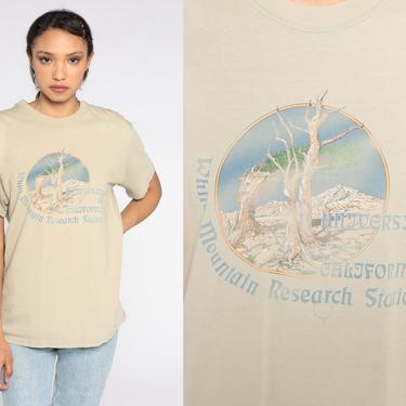 University of California T Shirt White Mountain Research Station 90s Tshirt College T Shirt Vintage Graphic Tee 1990s Retro Small Medium 