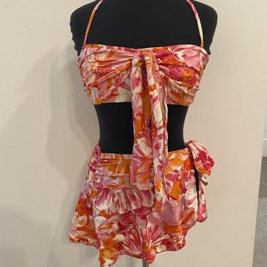 3 Piece Floral Skirted Swimsuit