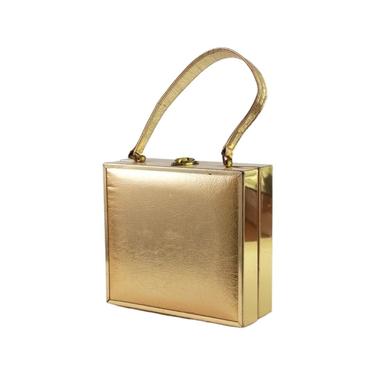 1960s Gold Box Purse - Gold Lame Purse - 1960s Evening Bag - Gold Handbag - 1960s Box Purse - Gold Cocktail Purse - Stylecraft Purse 