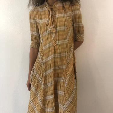 Vintage Isabel Marant Brown Plaid Dress 