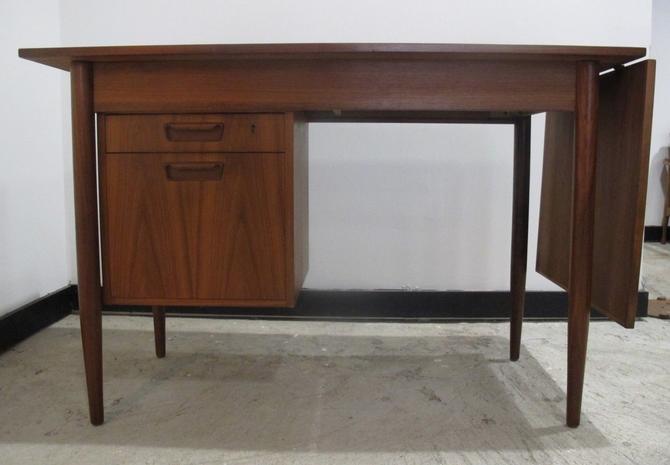 Arne Vodder Style Danish Modern Teak Drop Leaf Desk Mid Century