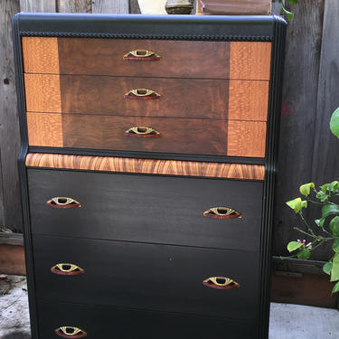 Black art deco waterfall dresser vintage tallboy by | Bellewood Design  Goods - San Jose, CA | ATTIC