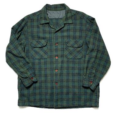 Vintage Dated 1960 PENDLETON Wool Flannel Board Shirt ~ M