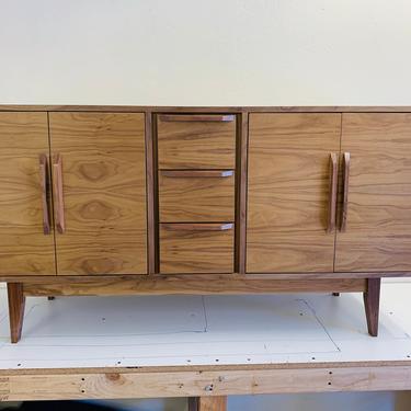 NEW Hand Built Mid Century Style 60" Wide Buffet / Credenza / Liquor Cabinet - Free Shipping! 