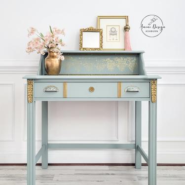 Vintage Desk. Writing Table. Ladies Secretary. Work From Home Desk. Portable Desk. French Desk. Painted Furniture 