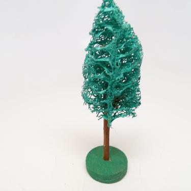 Antique 4 Inch German Loofah Sponge Twig Tree for Nativity or Putz for Christmas, Vintage Retro Decor 