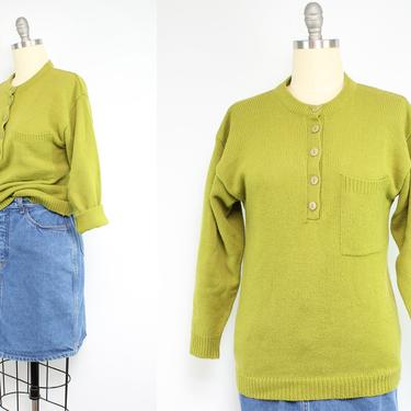 Vintage 80's 90's Avocado Green Pull Over Acrylic Sweater / 1980's Soft Acrylic Sweater / Funky / Women's Size Small - Medium by Ru