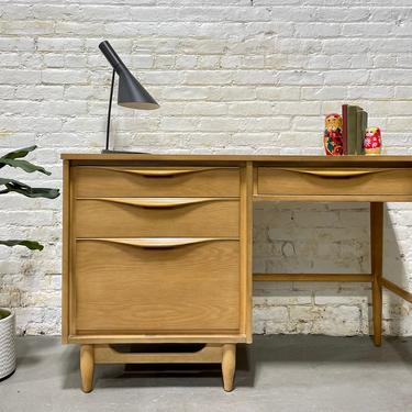 SCULPTED Mid Century MODERN OAK Desk, Circa 1960’s 