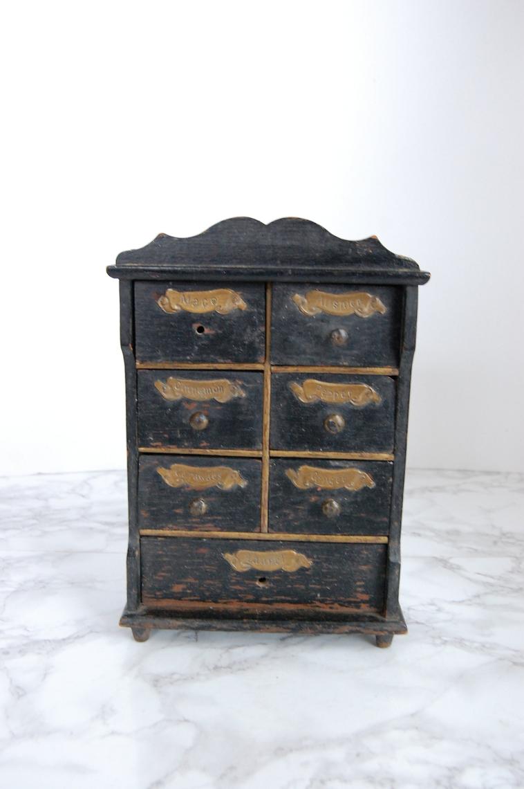 Antique Spice Cabinet Vintage Spice Drawers Tiny Chest Of