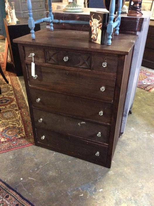 Mahogany Carved Chest Of Drawers Crystal Knobs By Stylishpatina