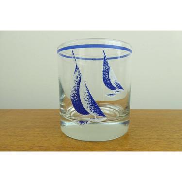 Vintage Noritake Running Free - Lowball Rocks DOF Glass - Sailboat - 1976 - EXC 