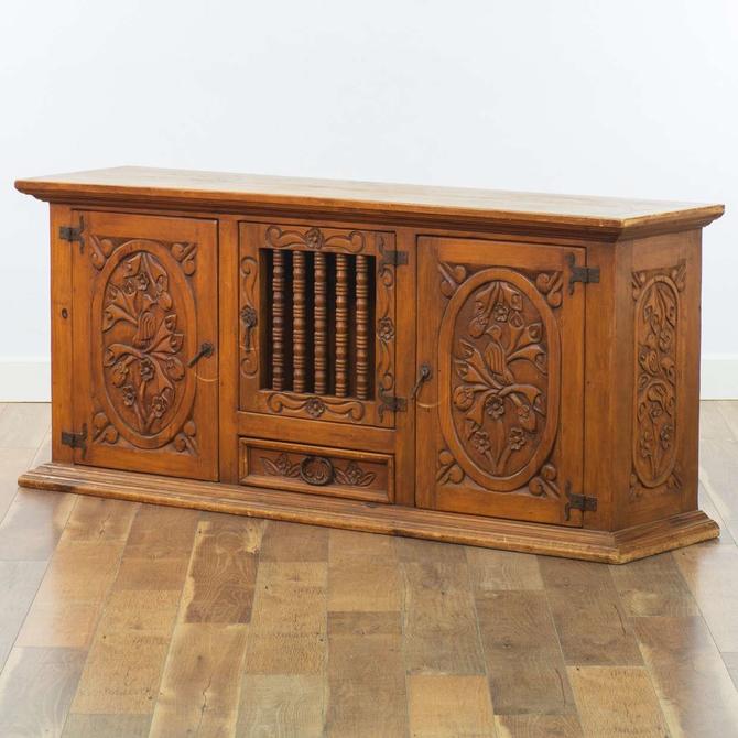 Carved Floral Buffet W Spindle Cabinet Door From Loveseat San