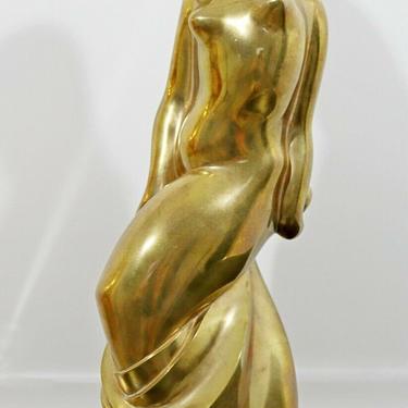 Betty Jacob Modern Female Figure Polished Bronze Sculpture Signed 1971 