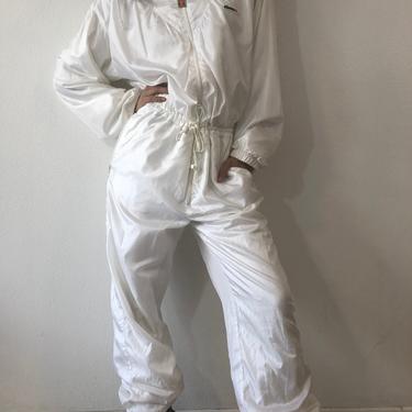 Vintage Ellesse White Jumpsuit Nylon Track Suit 