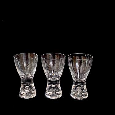 Vintage Mid Century Modern Art Glass Glasses IITTALA Tapio Wirkkala Cordial 3 1/8&amp;quot; Tall TAPIO Design w Bubble Finland Finnish Design 