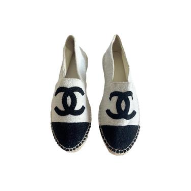 Chanel White Terrycloth Espadrilles